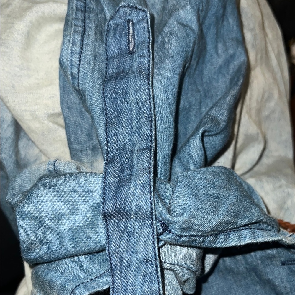 Chocolate-Blue Ombre Denim Dress w/Brown Tassels Belt - Size Large -NWOT - Picture 8 of 11